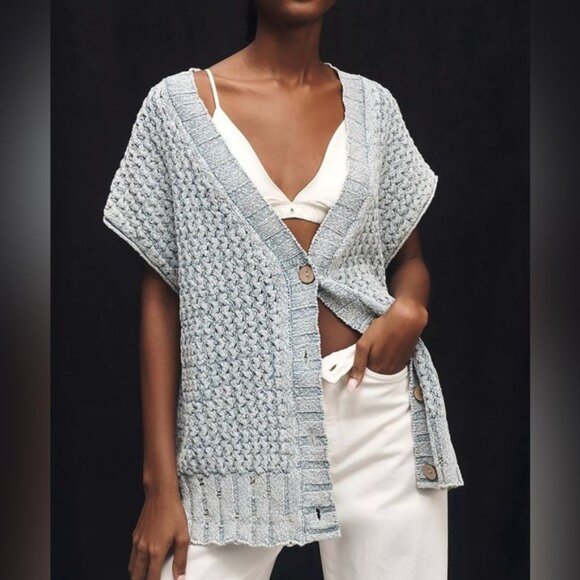 NWT Size XL (P2P 30") - Pilcro Oversized Distressed Sweater Vest (NWT US$ 128) - Picture 3 of 16